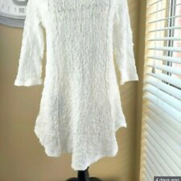 NWT Peck & Peck  S White puckered short sleeve top - Picture 2 of 5